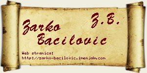Žarko Bačilović vizit kartica